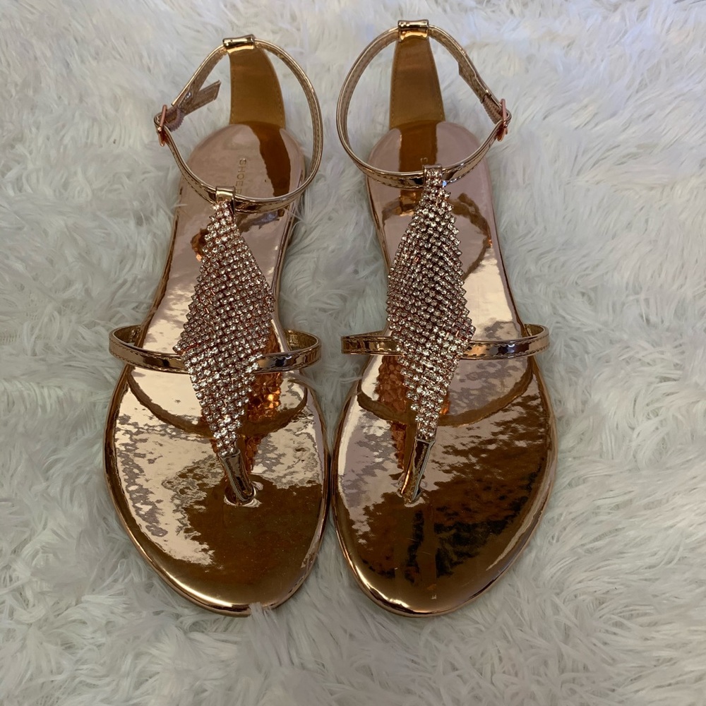 Shoe Republic LA rose gold sandals style buka.